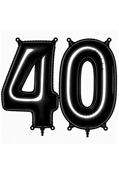 BeySüS 40 Foil Balloons Black Color (76 cm)