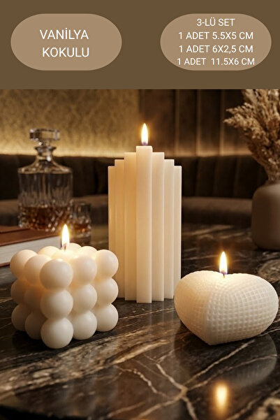 AKLIMDASIN Mum Kokulu Pinterest Tasarım Krem Renk Dekoratif Mum Handmade Koku...