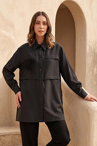 Nuss Snap Detail Cap Jacket 6035 Black