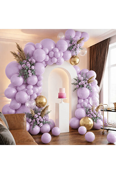 BeySüS Lilac Color Latex Metallic Balloons (30 cm) - 100 Pieces
