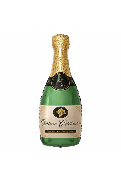 BeySüS Champagne Bottle Green Foil Balloon