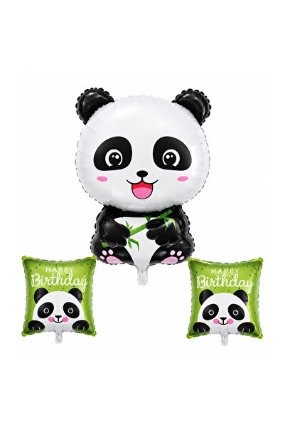 BeySüS Happy Birthday Panda Set Foil Balloons