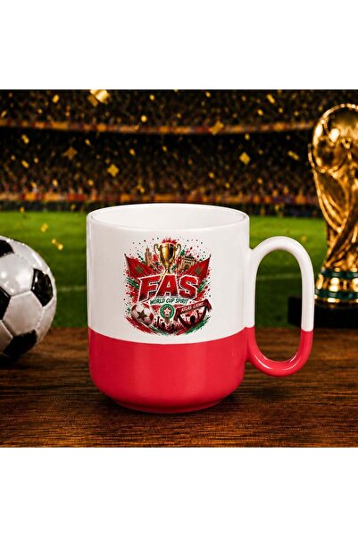 Bk Gift كأس فرديس فروست الأحمر المبهج بتصميم كأس العالم لكرة القدم بطابع مشجع...