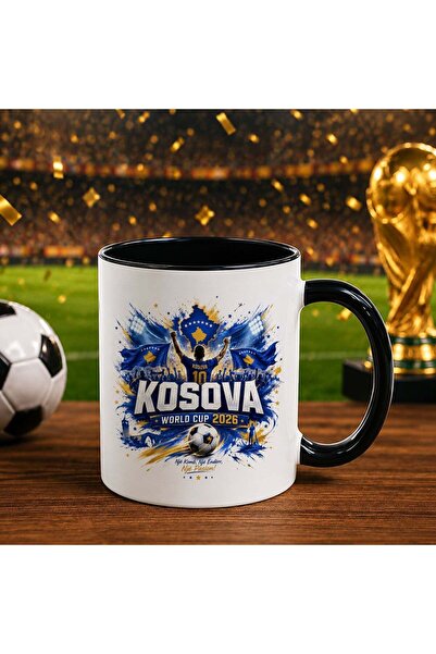 Bk Gift كأس أسود بتصميم كأس العالم لكرة القدم بتصميم مشجعي كوسوفا -5