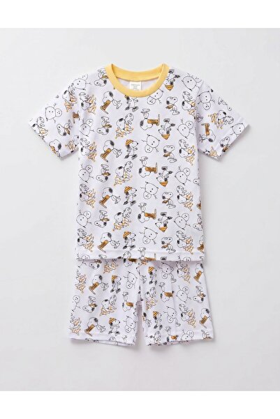 MiniKids MS Snoopy printed pajamas, with yellow