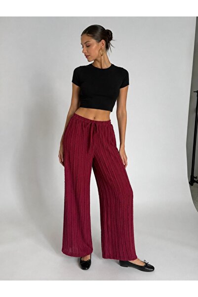 MOT Women's Loose Wide Leg Elastic Trousers