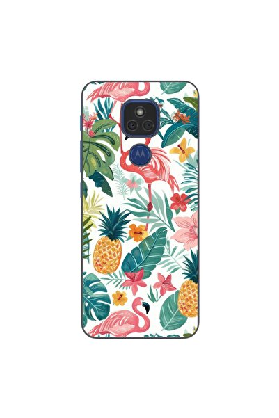 OEM Θήκη συμβατή με Motorola Moto E7 Plus από σιλικόνη gel TPU με τροπικό σχέδιο
