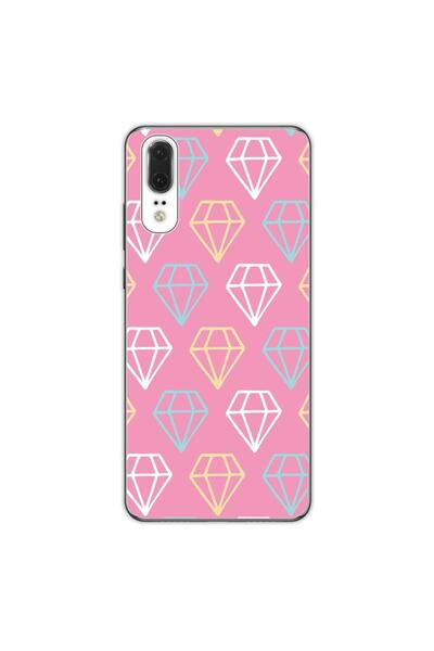 OEM Husa compatibila cu Huawei P20 Silicon Gel Tpu Model Diamond Pattern Doodles
