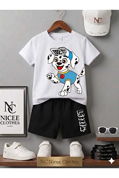 NC Nicee Clothes LETNJA DEČJA MAJICA I KRATKE HLAČE UNISEKS (ŠARA SA BELIM PR...