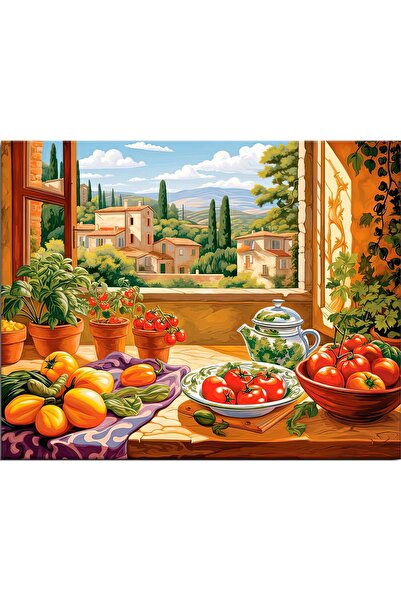 Goblen Atölyesi 50*60 cm Goblene Print Village House Without Rope
