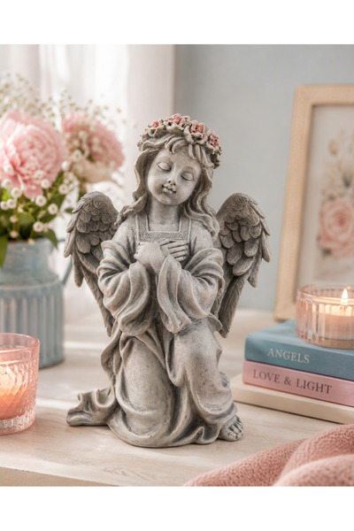 OEM Resin Guardian Angel with LED Lights | 24 × 18 × 32 cm