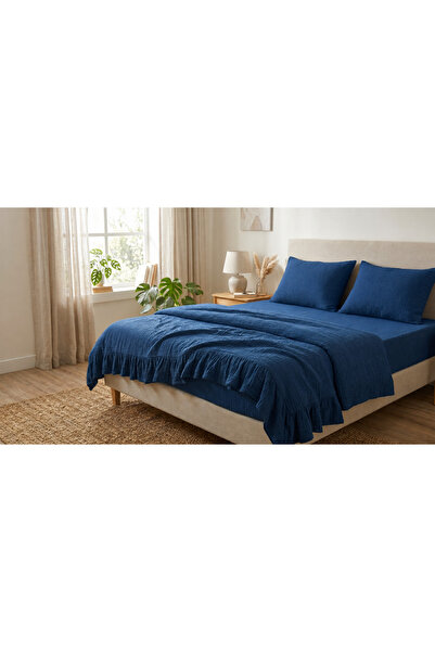 Alisy Home Elastic Fitted Sheet Double Size 100% Cotton 4 Layers Muslin Sheet...