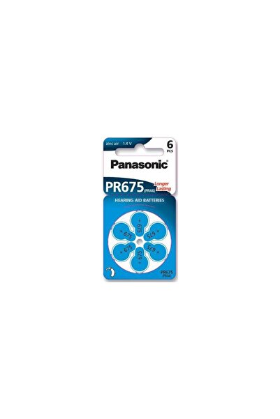 PANASONIC Set de 6 baterii pentru aparate auditive 675