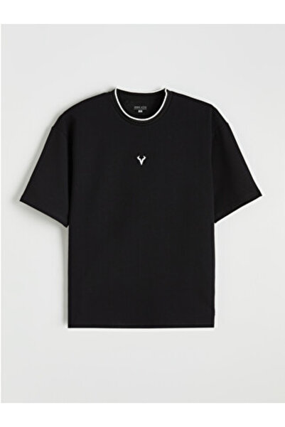 LC Waikiki New Season Black Crew Neck Men's Sports T-Shirt