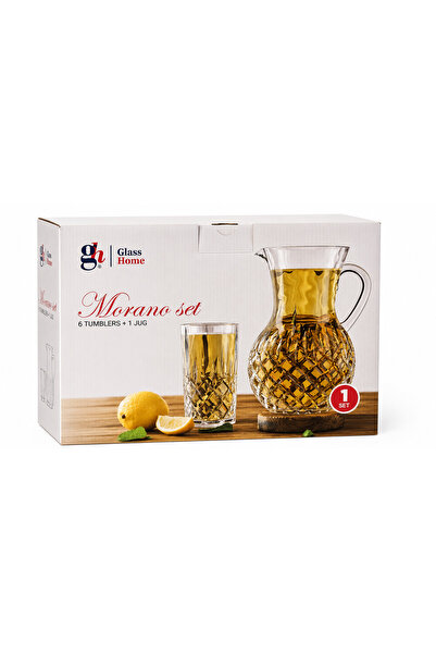 GLASS HOME Set de servire băuturi Morano – 7 piese (1 carafă + 6 pahare)