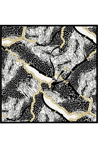 Aker White 90X90 Silk Twill Scarf