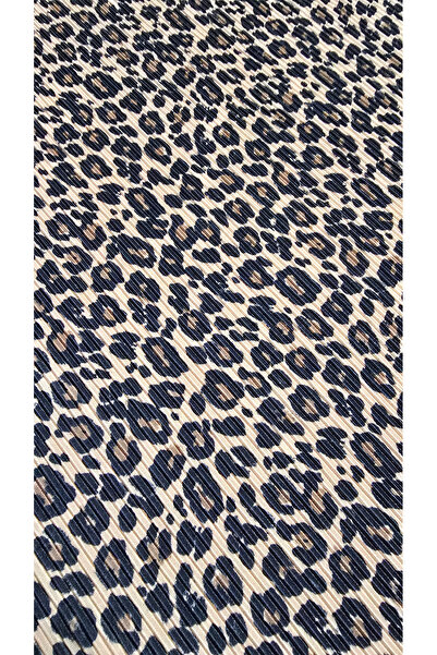 Weltex Leopar Baskılı Pliseli Örme Kumaş