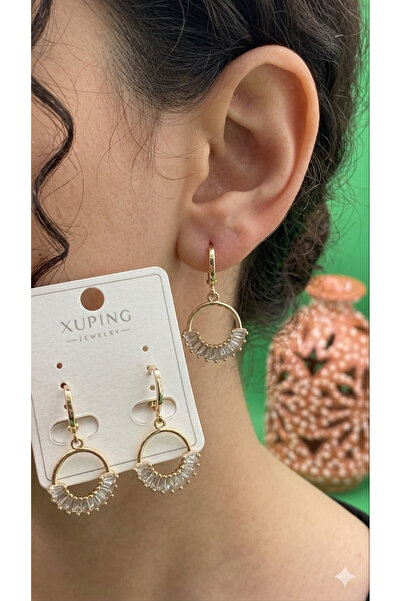 charmove ile kendinizi şımartın Xuping Rose Gold Color Stylish Stone Dangle E...