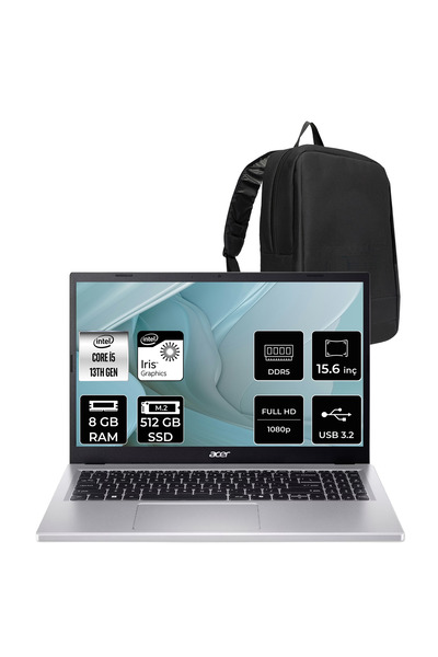 ACER Aspire Go Core i5-1334U 8GB RAM 512GB SSD 15.6" FHD 60Hz FreeDos Dizüstü...