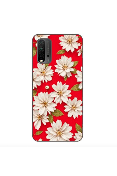OEM Θήκη συμβατή με Xiaomi Redmi 9T από σιλικόνη gel TPU με σχέδιο Λευκά Λουλ...