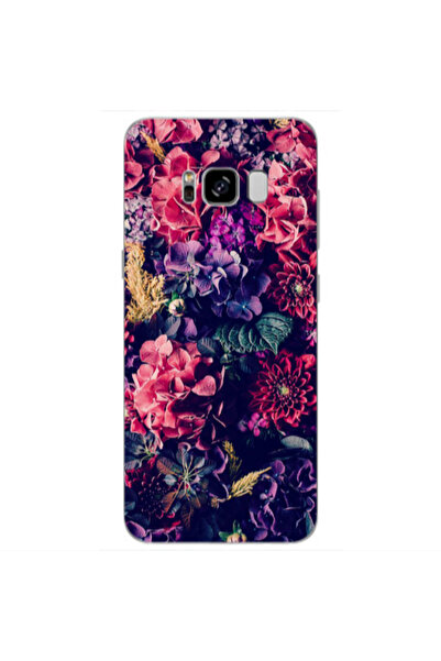 Other Samsung S8 Plus Purple and pink flowers Transparent Silicone TPU Θήκη