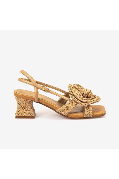 Harmon Noa Women's Floral Embroidered 6.5cm Straw Heeled Sandals 10017