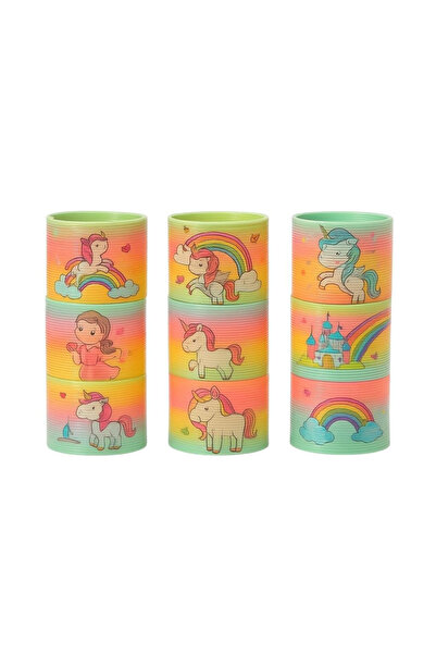 BaoBao Set 12 Springuri Rainbow cu Unicorni , Jucarie Colorata pentru Copii /