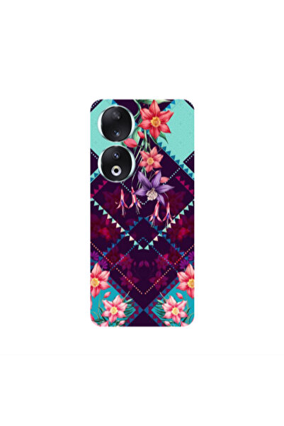 Other Honor 90 5G Checkered flowers Transparent Silicone TPU Θήκη