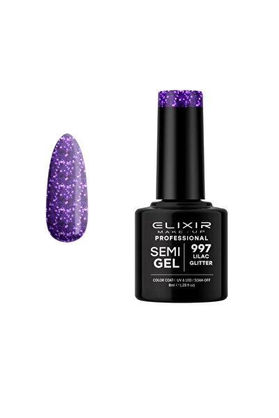 Elixir SEMI GEL (ΗΜΙΜΟΝΙΜΟ ΒΕΡΝΙΚΙ) - 997 (LILAC GLITTER) 8ML