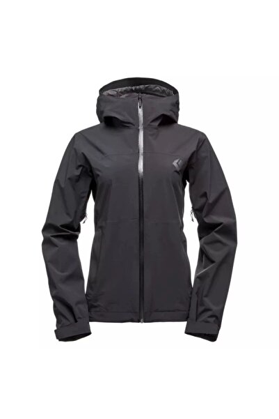 BLACK DİAMOND WOMEN'S STORMLINE STRETCH RAIN SHELL JACKET - L - أسود