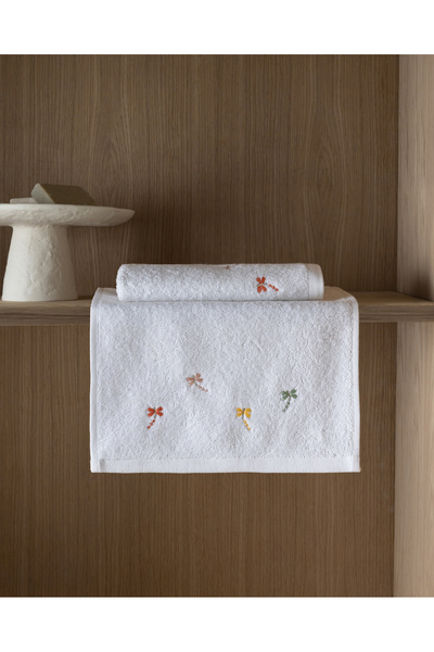 Madame Coco Branor 2-Piece Crocheted 100% Cotton Hand Towel - White - 30X45 cm