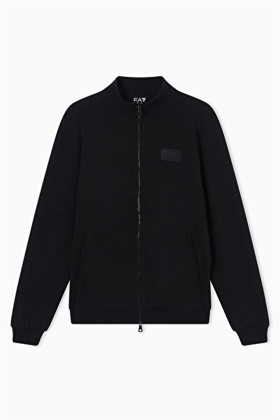 EA7 Erkek Fermuarlı Sweatshirt Siyah