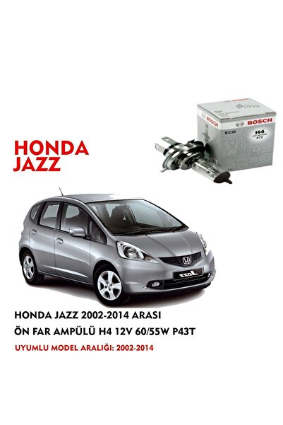 Bosch Honda Jazz 2002-2014 Arası Ön Far Ampülü H4 12v 60/55w ( 1 Adet Sarı)