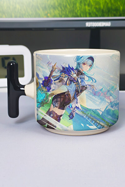 ZipZap Eula Genshin Impact Printed Ceramic Luxury Mug (1 Piece) T-Shaped Spec...