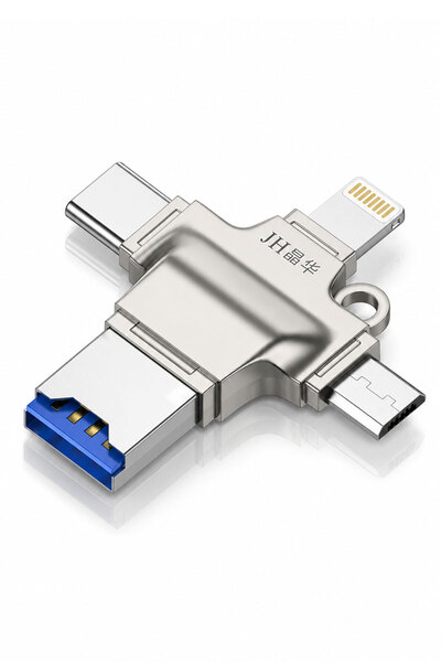 JINGHUA 4ü 1 Arada TF Kart Okuyucu, Type-C Lightning Micro USB USB 3.0 Bağlan...