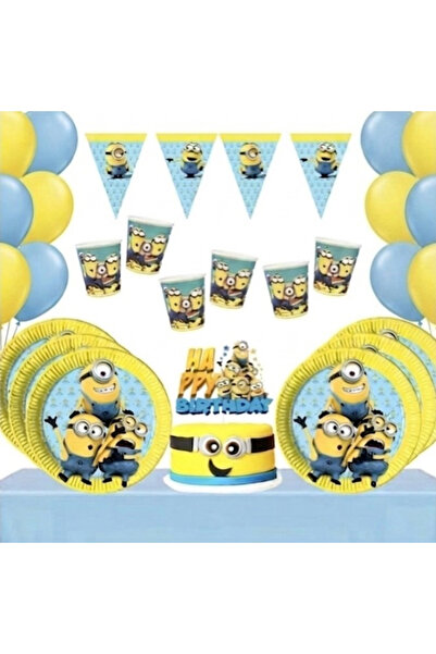 Partihane Minions Themed Birthday Party Set for 16 People