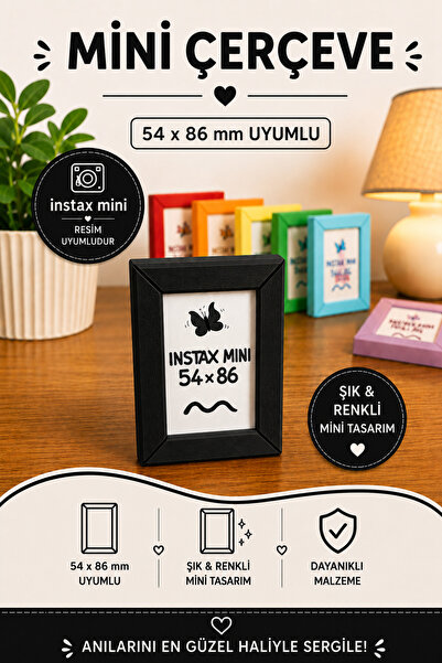 Tovo Craft Instax Mini Uyumlu Mini Fotoğraf Çerçevesi 54x86 mm | Magnetli, Du...
