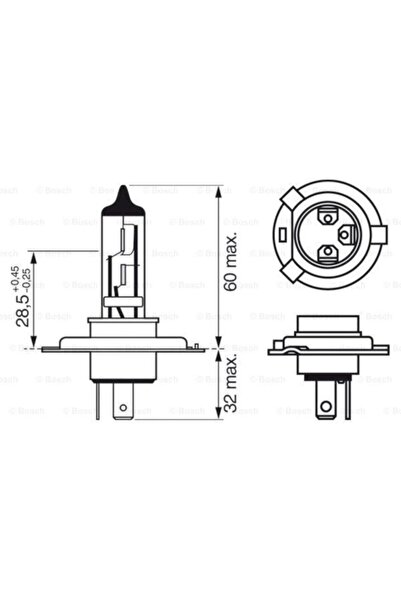 Bosch H4 Xenon Blue - 12v, 60/55 W, P43t