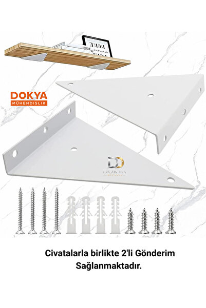 dokya dizayn 2'li Gizli Raf Metal Raf Tutucu, Duvar Rafı için Metal Üçgen Raf...