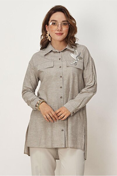 Alvina Cotton Shirt Collar Tunic 46586