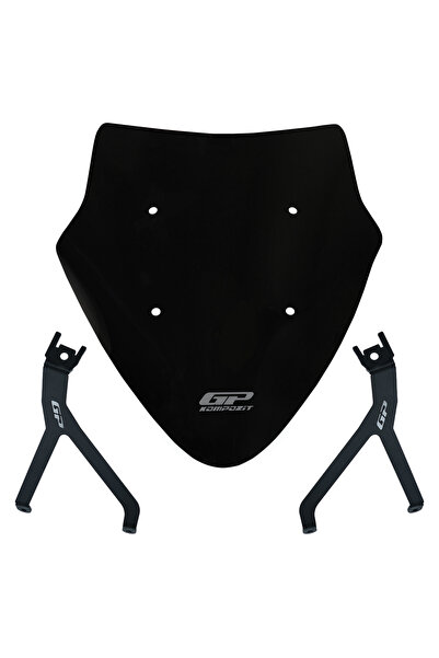 GP KOMPOZİT Mondial 125 Drift L 2018-2026 Uyumlu Spor Ön Cam Siyah 40 cm