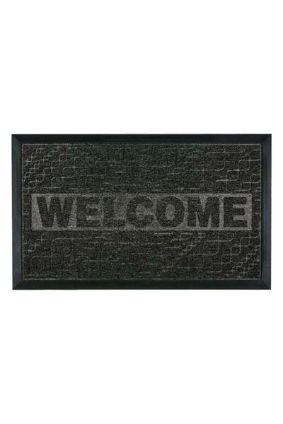 OEM Covoraș intrare pentru ușă, Welcome, Negru, 75 x 45, antiderapant, decora...