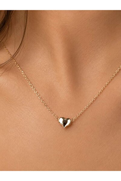 VitaMood Yaşam Minimal Necklace with Heart Figure Gold Color Elegant Women's ...