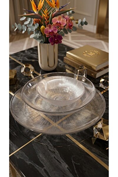 Rayan Modern Style 3Pcs Glass Bowl Set for Serving Food and Decoration