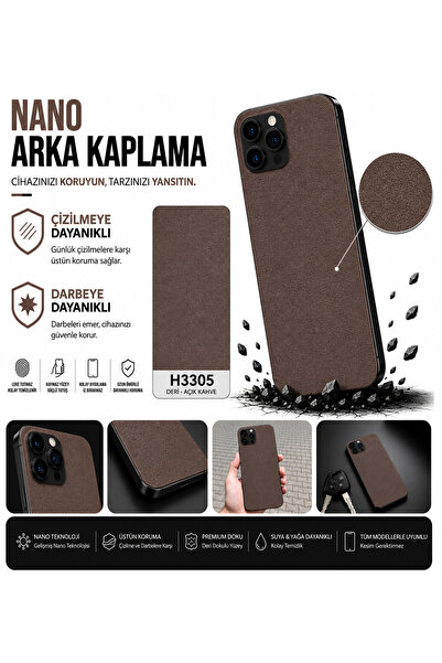 Astakos Redmi Note 13 Pro Plus 5G Uyumlu H3305 Deri Açık Kahve Serisi 3M Arka...