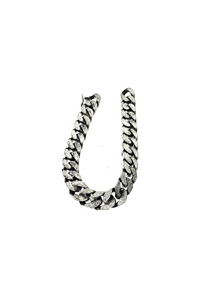 BIZZARO SOLID SILVER BRACELET 925 classic Cuban model (for Grumet). Matte dia...