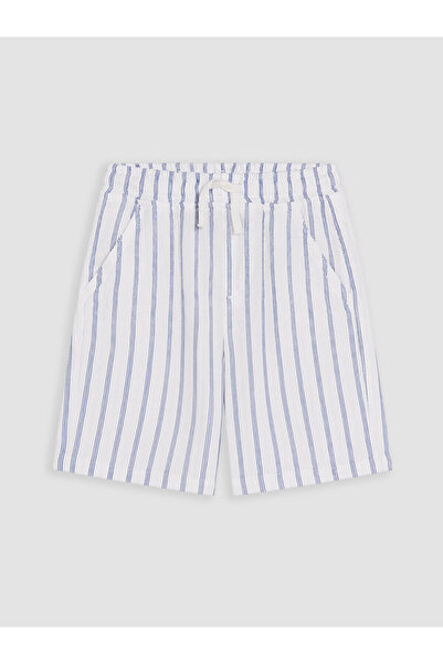 LC Waikiki Nevavm Striped Boy's Shorts with Difference in Color