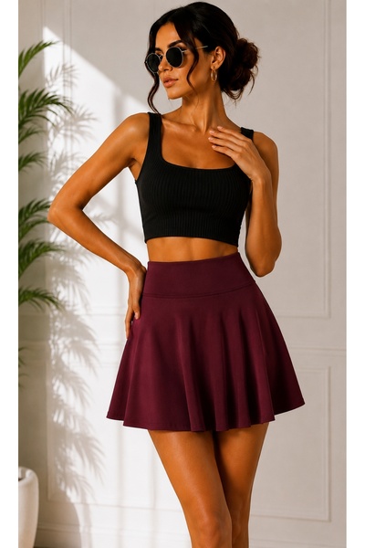 Miyasa Butik Women's Sporty Stylish Shorts Mini Skirt