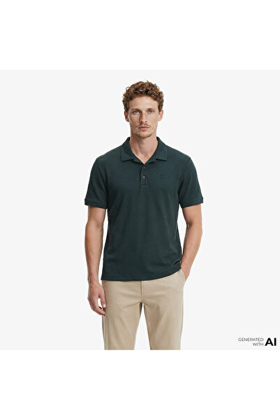 Calvin Klein Easy Micro Waffle Camp Erkek Yeşil Polo