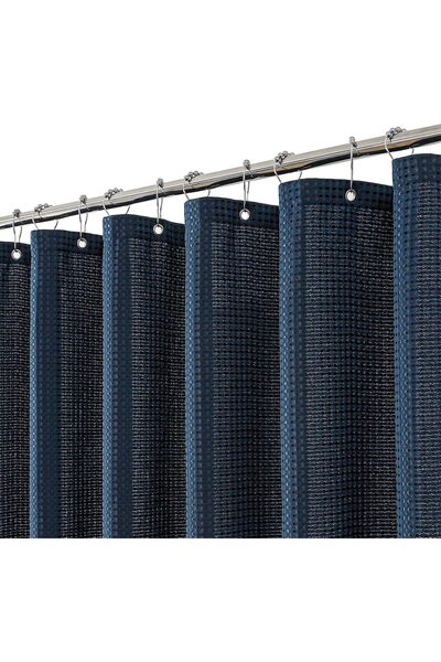 MEIORO Navy Blue Shower Curtain, Mildewproof, Waterproof and Quick-Drying, Th...